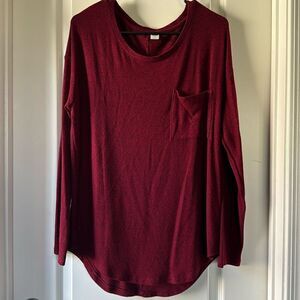 Red pocket tee soft luxe long sleeve M / H10